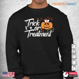 Trick Or Treatment Shirt: Funny Medical Personnel Nurse Halloween Costume Tee 6 Trick Or Treatment Shirt Medical Staff Halloween Tee 3 1.jpg