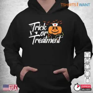 Trick Or Treatment Shirt: Funny Medical Personnel Nurse Halloween Costume Tee 7 Trick Or Treatment Shirt Medical Staff Halloween Tee 4 1.jpg