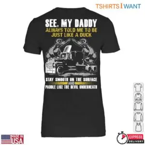 Truck Driver Humor T-Shirt - 'Just Like A Duck' Stay Smooth And Paddle Graphic, Funny Trucker Shirts 8 Truck Driver Humor T Shirt Funny Trucker Shirts 3 1.jpg