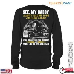 Truck Driver Humor T-Shirt - 'Just Like A Duck' Stay Smooth And Paddle Graphic, Funny Trucker Shirts 10 Truck Driver Humor T Shirt Funny Trucker Shirts 5 1.jpg