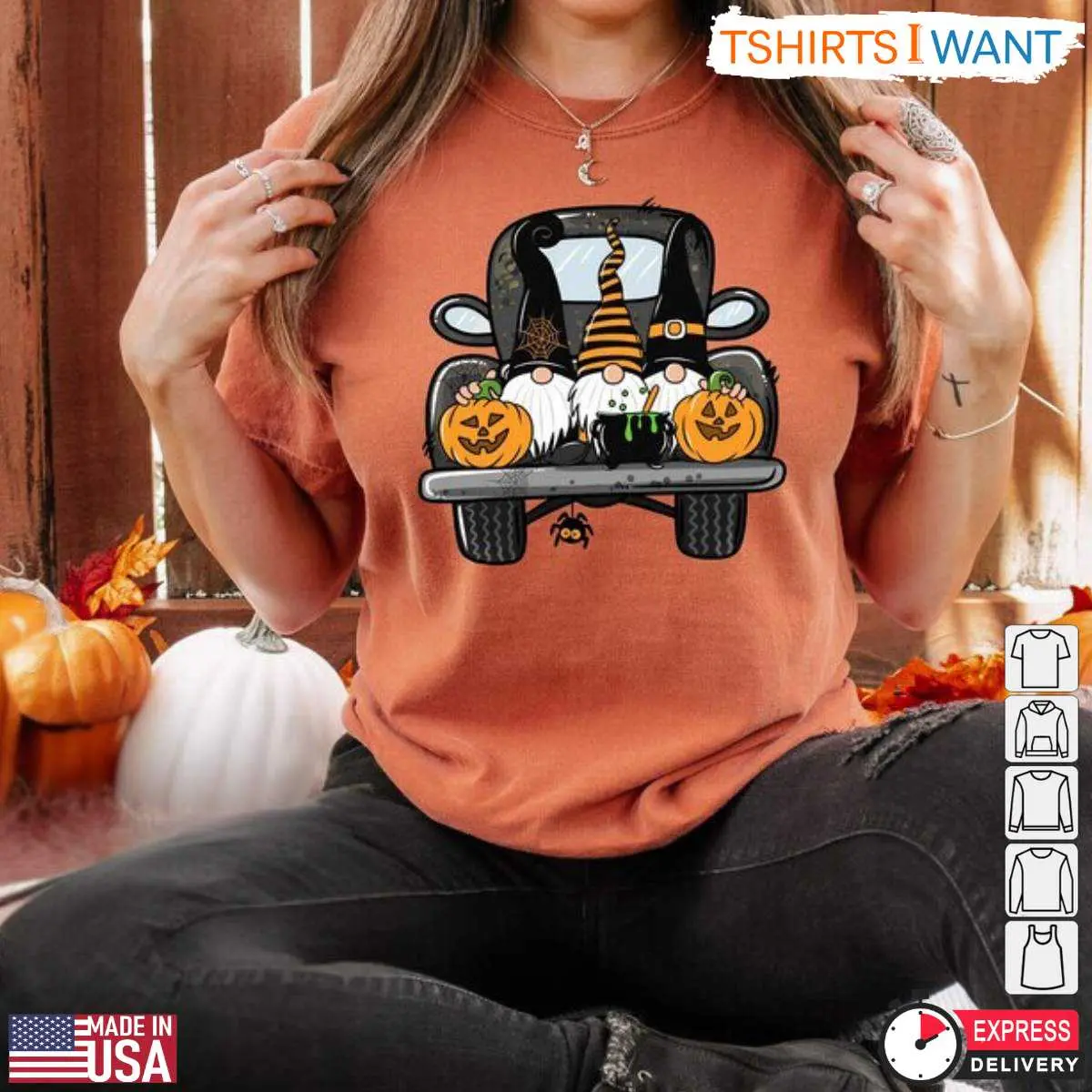 Truck Driver T Shirts Halloween Gnome Design 8 1.jpg