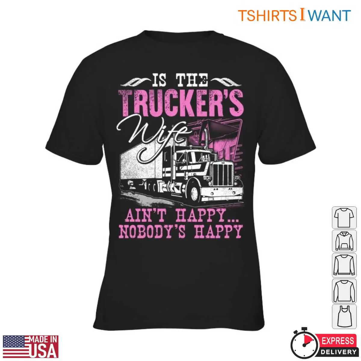 Trucker Wife 18 Wheeler Happiness T Shirt 2 1.jpg