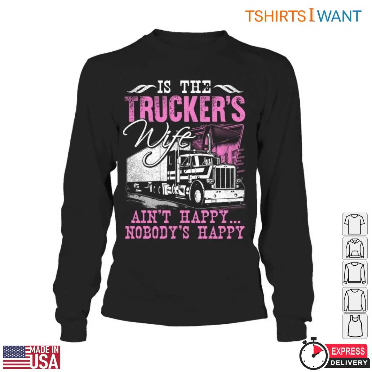 Trucker Wife 18 Wheeler Happiness T Shirt 5 1.jpg