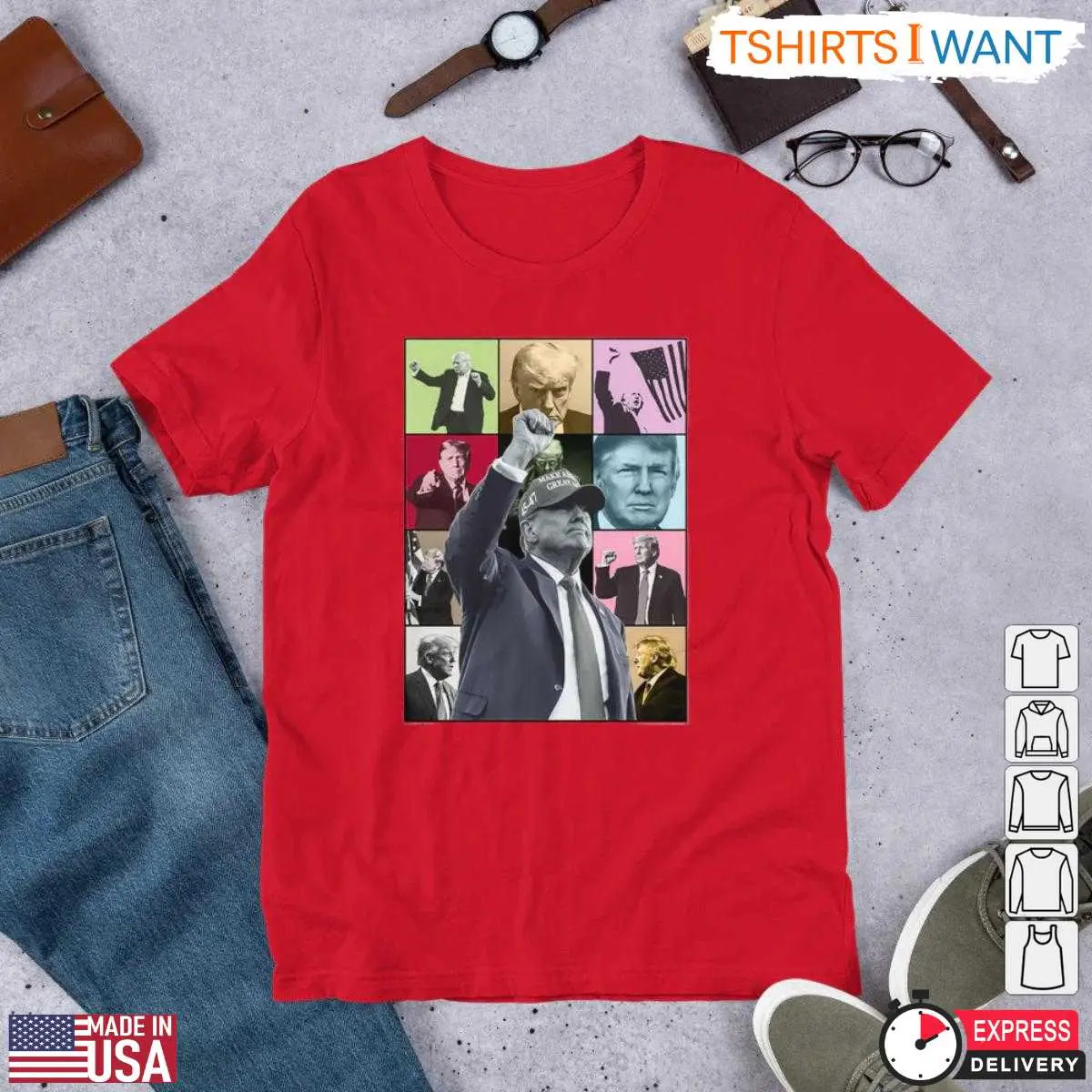Trump Era Tour T Shirt Colorful Patriotic Collage Design 5 1.jpg