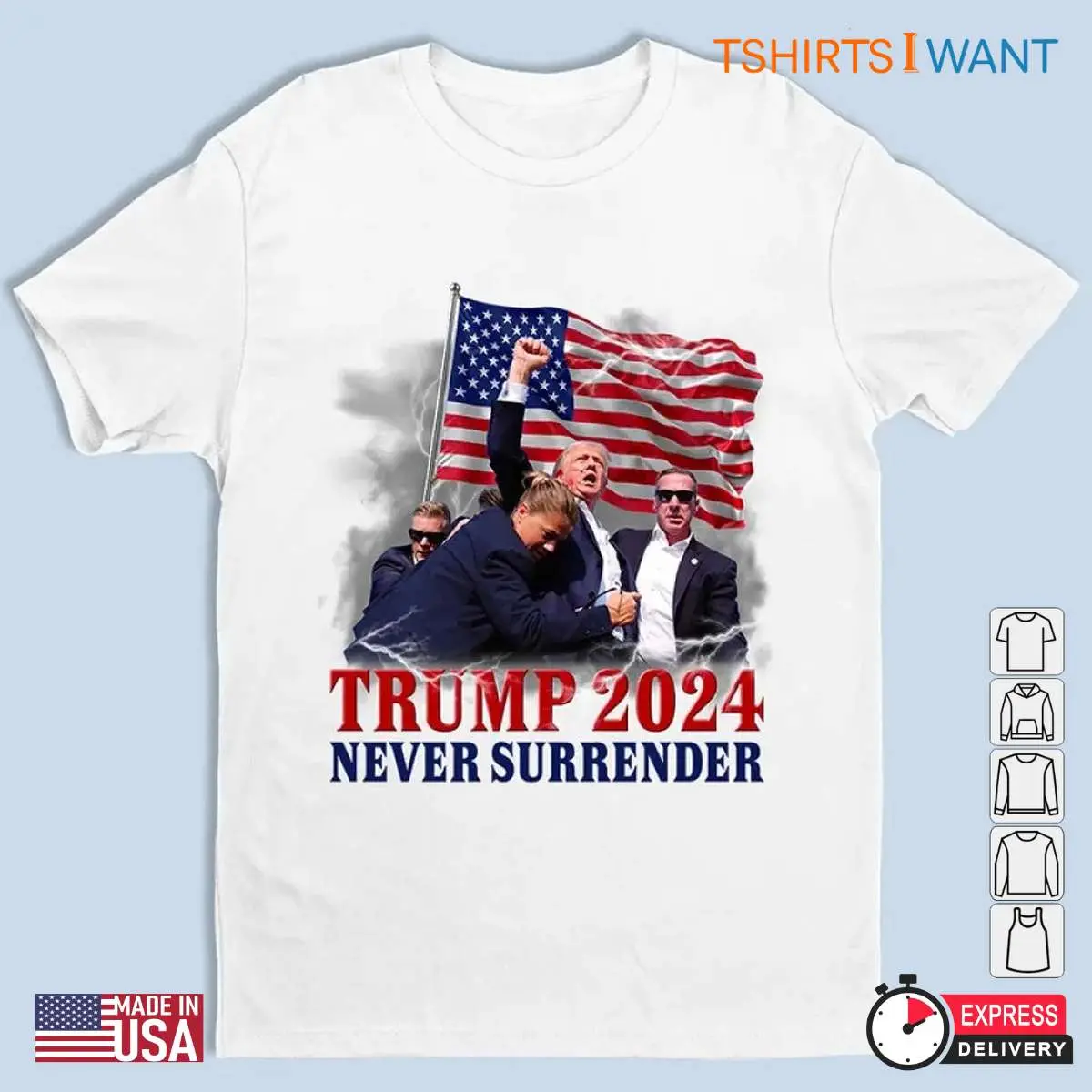 Trump Never Surrender Always Fights For Us T shirt 1 1.jpg