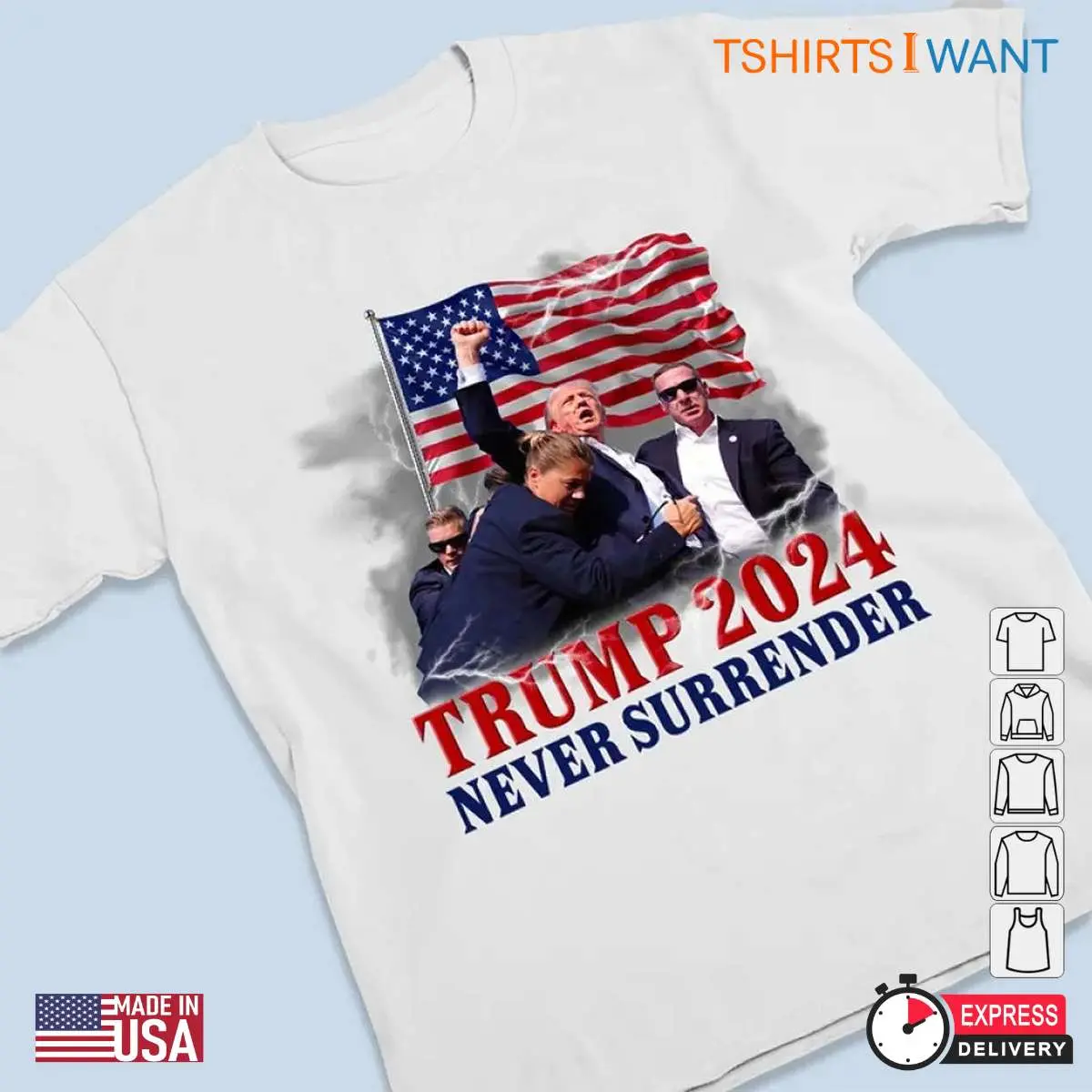 Trump Never Surrender Always Fights For Us T shirt 3 1.jpg