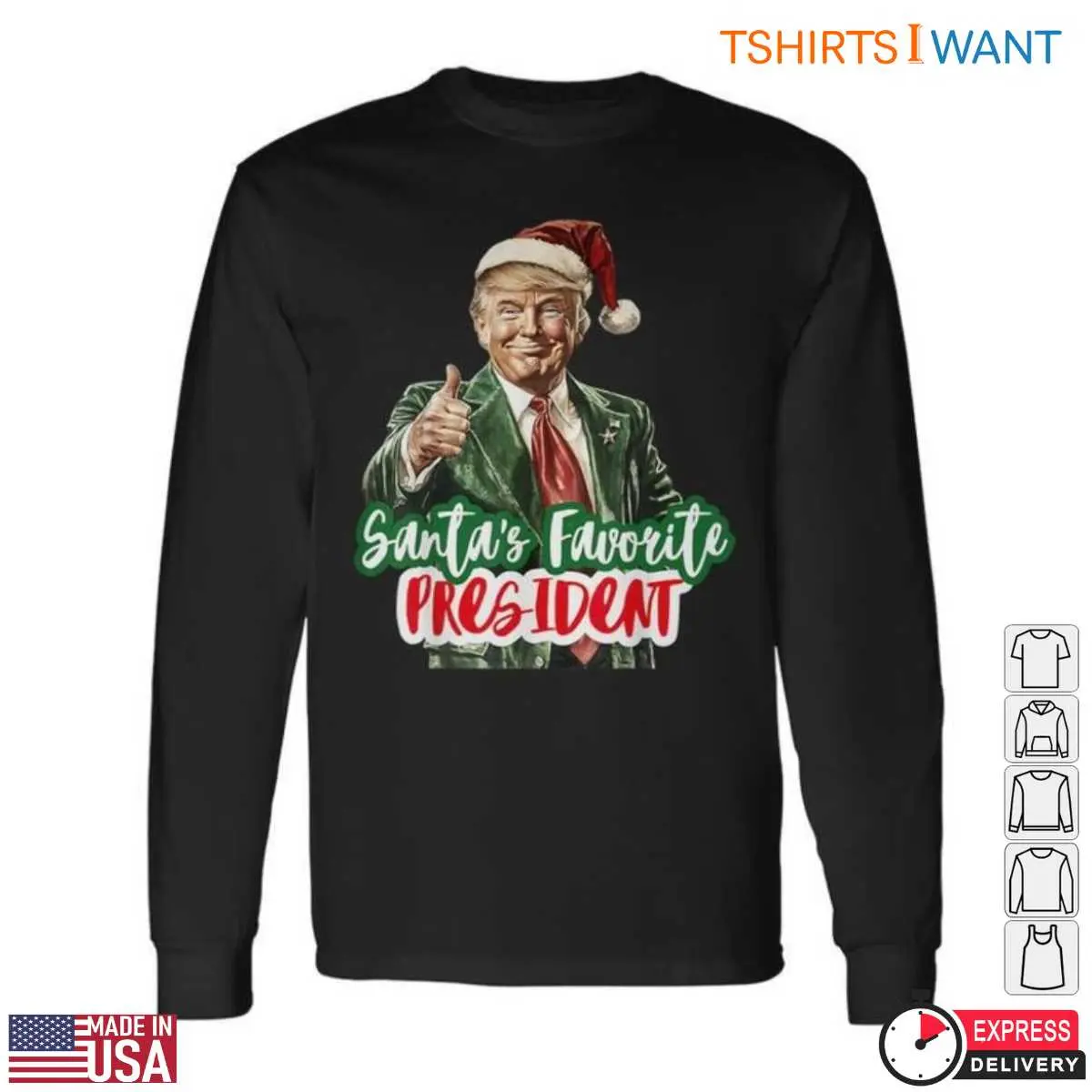 Trump Santa T Shirt Festive Graphic Santas Favorite President 2 1.jpg