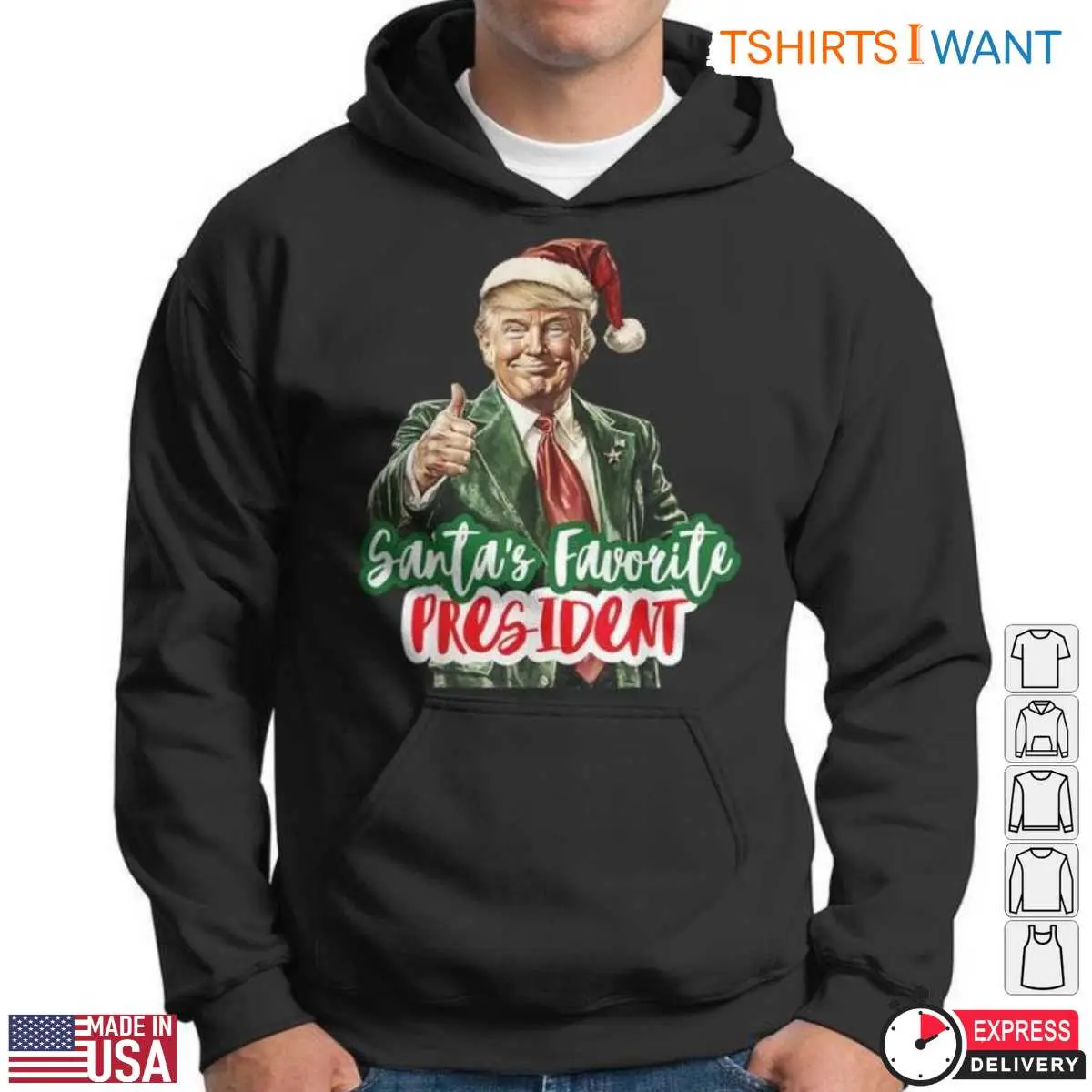Trump Santa T Shirt Festive Graphic Santas Favorite President 3 1.jpg