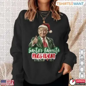 Trump Santa T-Shirt - Festive Graphic 'Santa's Favorite President' 9 Trump Santa T Shirt Festive Graphic Santas Favorite President 4 1.jpg