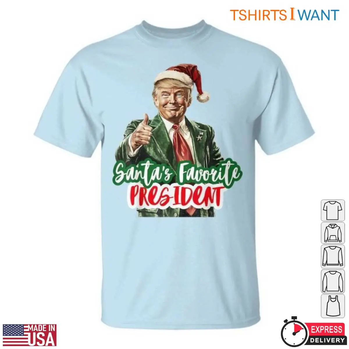 Trump Santa T Shirt Festive Graphic Santas Favorite President 5 1.jpg