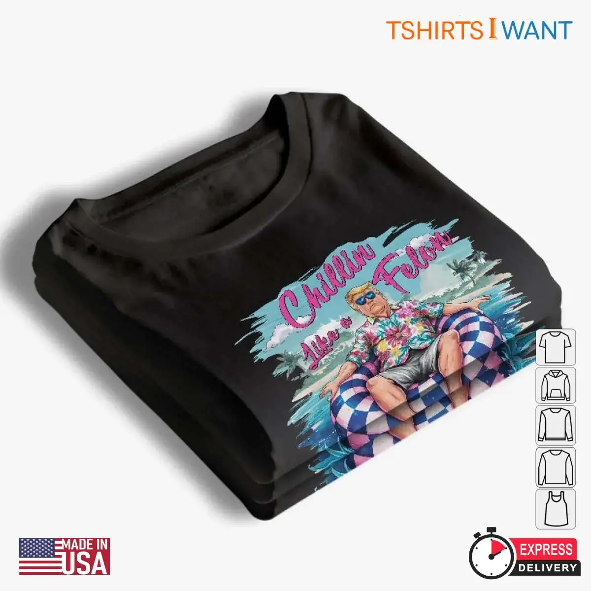 Trump Vacation Felon Chillin on Beach Funny Shirt 4 1.jpg