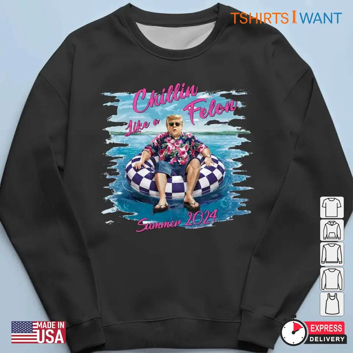 Trump Vacation Felon Chillin on Beach Funny Shirt 6 1.jpg
