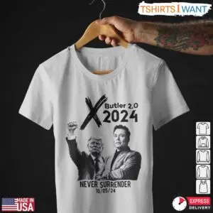 Trump and Elon 2024 T-Shirt - Butler 2.0 Never Surrender Tee 9 Trump and Elon 2024 T Shirt Never Surrender Butler 2.0 5 1.jpg