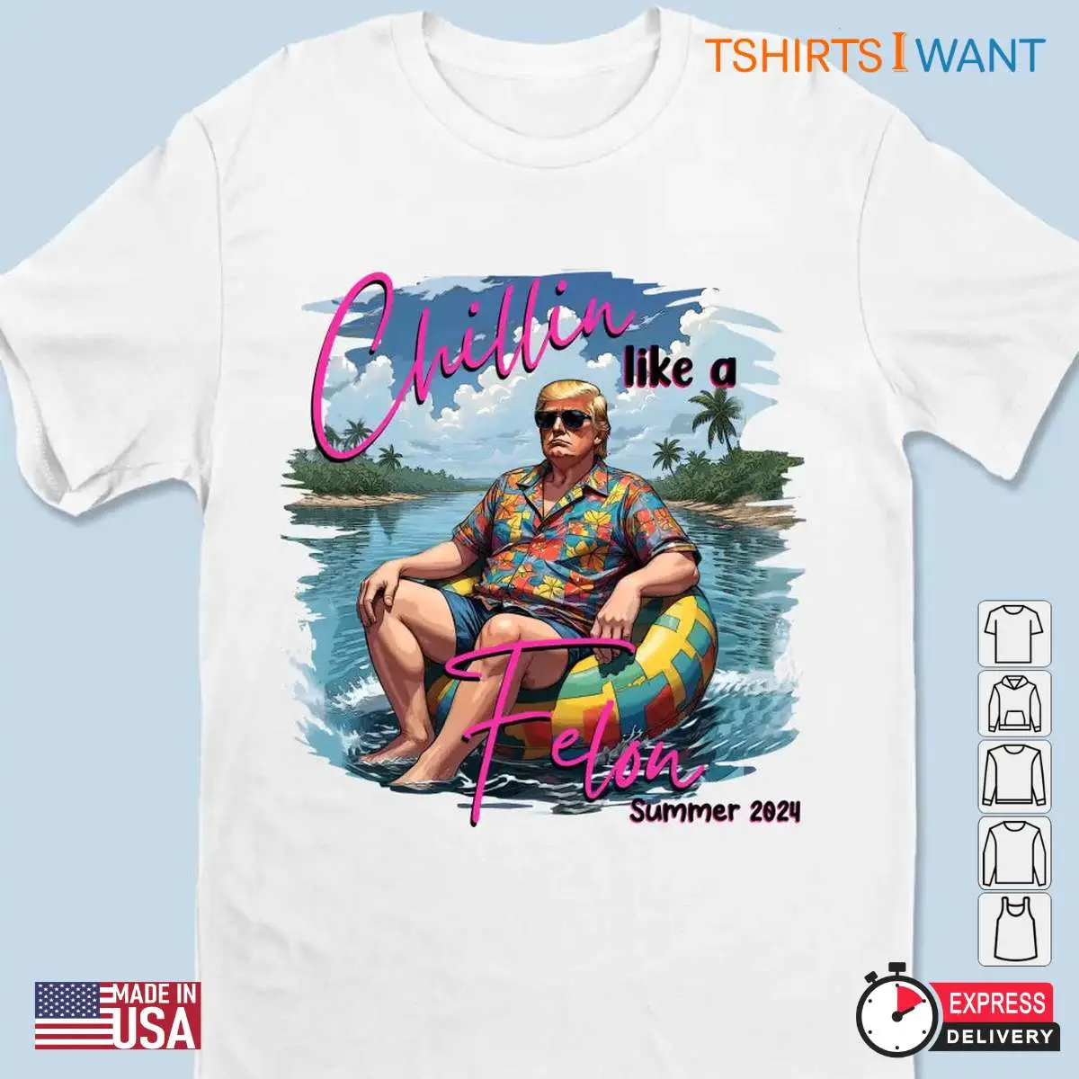 Trump on Beach Chillin Like A Felon Funny 2024 Shirt 2 1.jpg