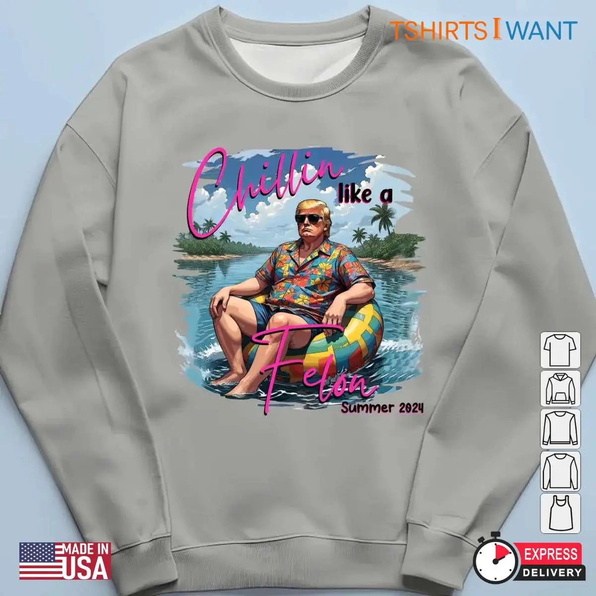 Trump on Beach Chillin Like A Felon Funny 2024 Shirt 6 1.jpg
