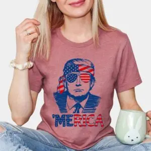 Trump Sunglasses Bandana American Flag 4th of July T-Shirts 9 Trump with Sunglasses and Bandana American Flag 4th of July T Shirts 5