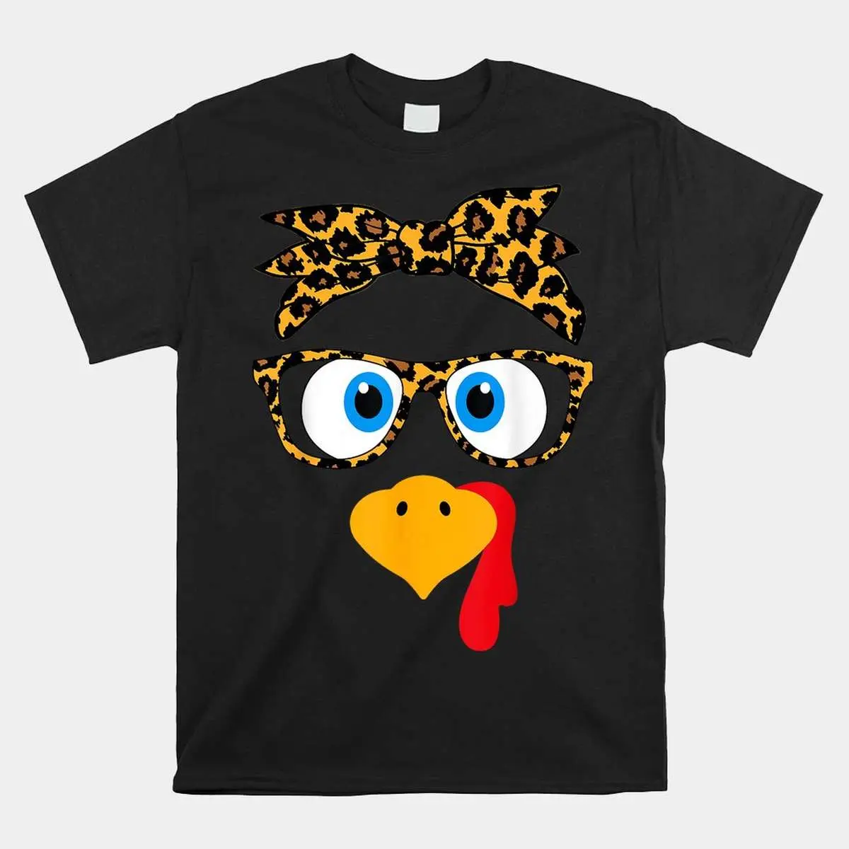 Turkey Face Leopard Glasses Thanksgiving Shirt 1 1.jpg