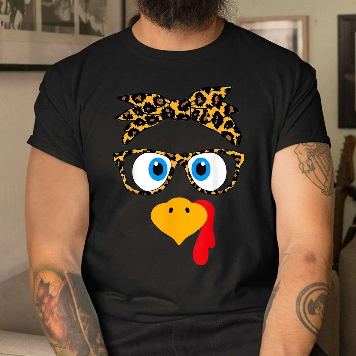 Turkey Face Leopard Glasses Thanksgiving Shirt 11 Turkey Face Leopard Glasses Thanksgiving Shirt