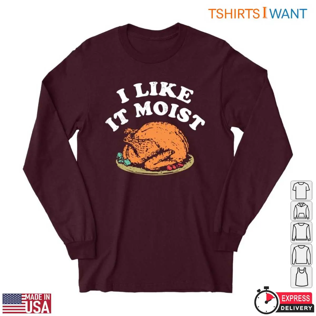 Turkey Plate T-Shirt - I Like It Moist Funny Thanksgiving Tee 11 Turkey Plate T-Shirt Detail