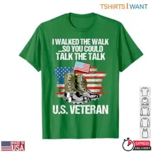 U.S. Veteran Patriotic T-Shirt - 'I Walked the Walk' Military Boots and American Flag 9 U.S. Veteran T Shirt Military Boots Flag 5 1.jpg