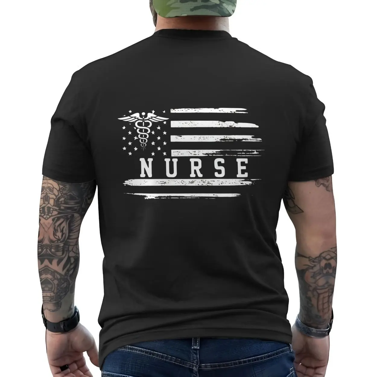 USA American Flag Nurse Distressed T Shirt 6 1.jpg