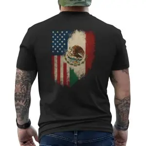 USA Mexico Flag T-shirt – Distressed American Mexican Heritage Tee 12 USA Mexico Flag T shirt E28093 Distressed American Mexican Heritage Tee 6.jpg