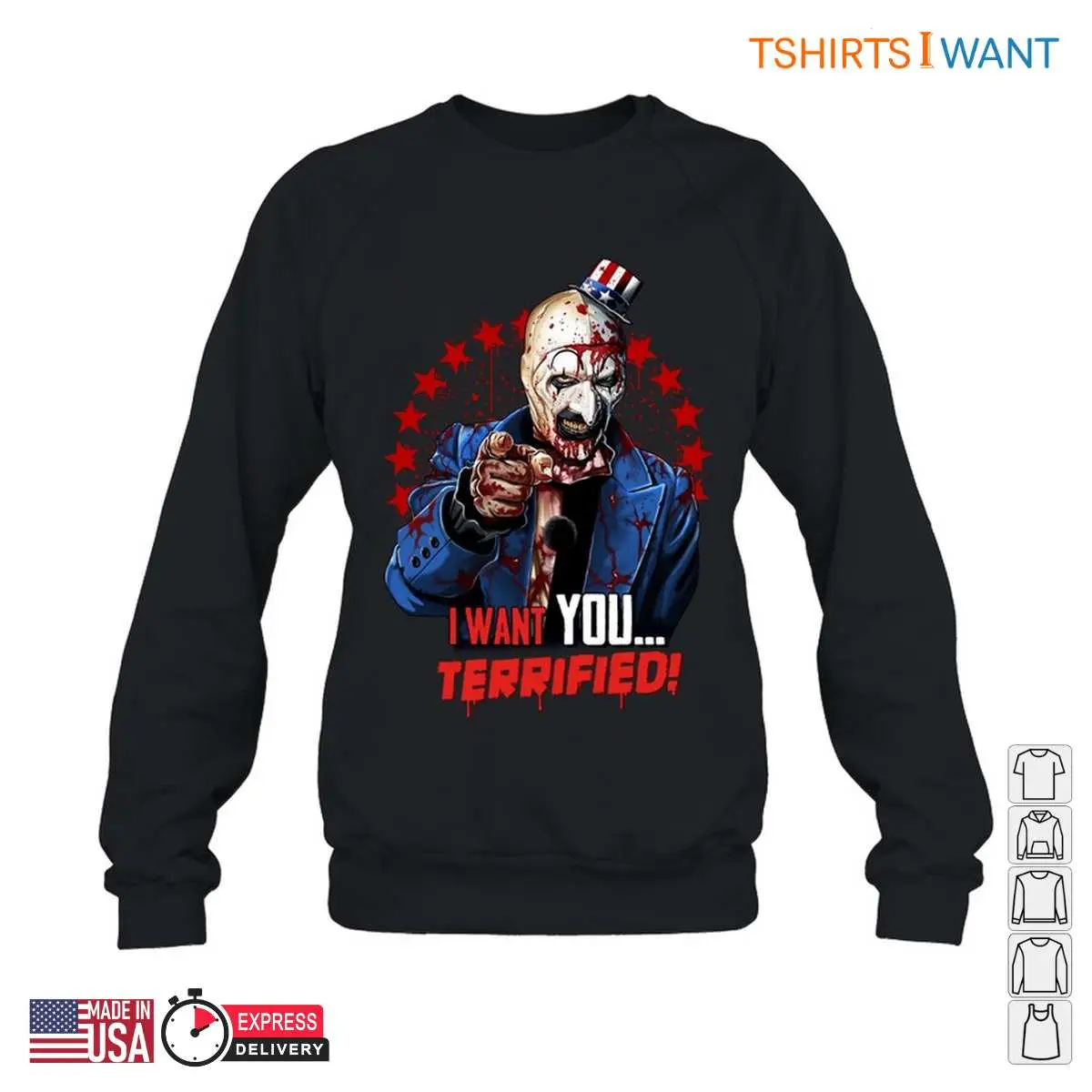 Uncle Sam Horror I Want You Terrified T Shirt 1