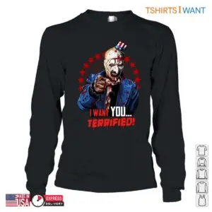 Uncle Sam Horror - I Want You Terrified Long Sleeve Tee 5 Uncle Sam Horror I Want You Terrified T Shirt 2