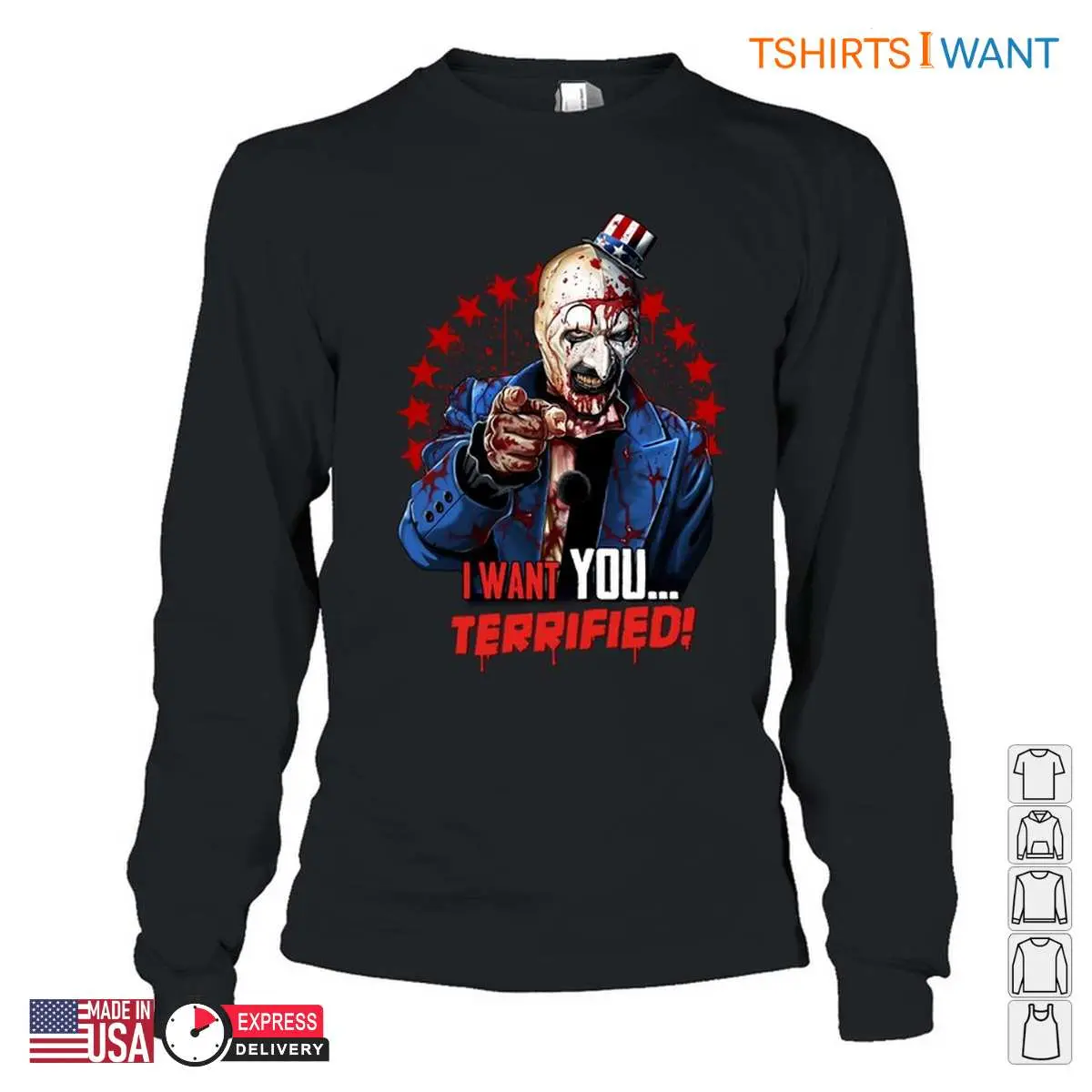 Uncle Sam Horror I Want You Terrified T Shirt 2