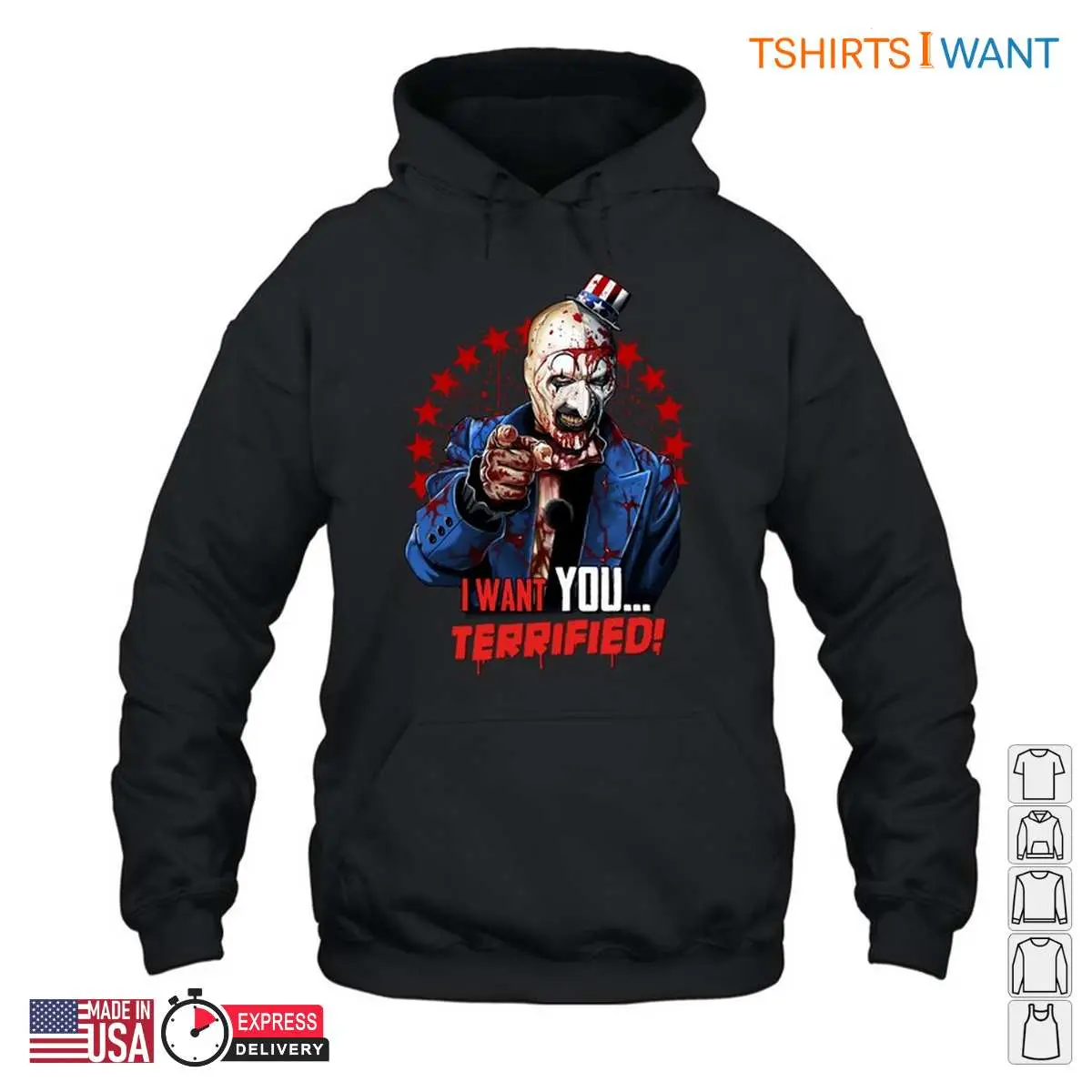 Uncle Sam Horror I Want You Terrified T Shirt 5