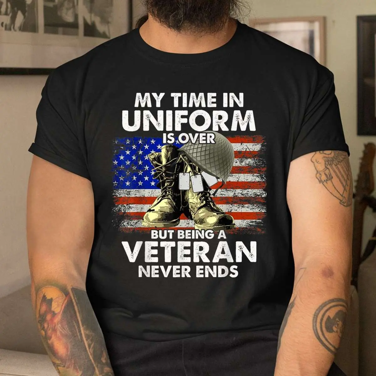 Uniform Over Veteran Never Ends Shirt 4 1.jpg