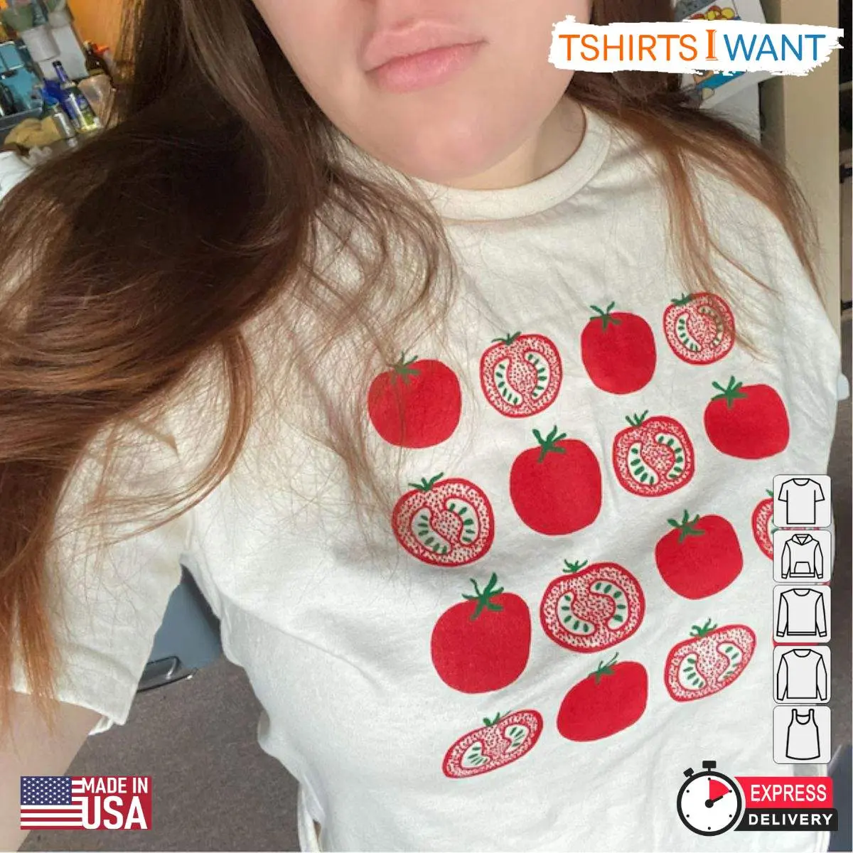 Vegeta T-Shirt, Tomato Graphic Tee for Foodie Gardeners, Screen Print Vegetable Gift 9 Vegeta T-Shirt detail view