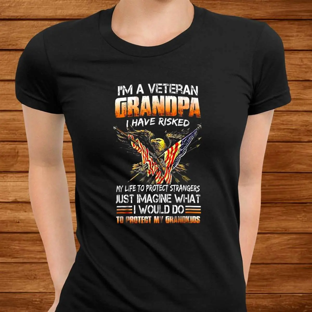 Veteran Grandpa Proud Vet Grandfather Shirt 9 Veteran Grandpa Proud Vet Grandfather Shirt Back View