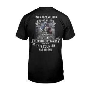 Veteran Patriot T Shirt with American Flag Warrior Design Protect Family Values 1