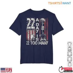 Veteran Suicide Awareness Ribbon T-Shirt - 22 A Day Is 22 Too Many Patriotic Military Tee 7 Veteran Suicide Awareness Ribbon T Shirt 22 A Day Tribute 2 1.jpg