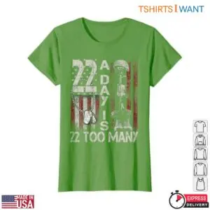 Veteran Suicide Awareness Ribbon T-Shirt - 22 A Day Is 22 Too Many Patriotic Military Tee 8 Veteran Suicide Awareness Ribbon T Shirt 22 A Day Tribute 3 1.jpg