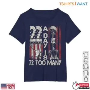 Veteran Suicide Awareness Ribbon T-Shirt - 22 A Day Is 22 Too Many Patriotic Military Tee 9 Veteran Suicide Awareness Ribbon T Shirt 22 A Day Tribute 4 1.jpg
