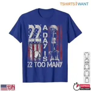 Veteran Suicide Awareness Ribbon T-Shirt - 22 A Day Is 22 Too Many Patriotic Military Tee 10 Veteran Suicide Awareness Ribbon T Shirt 22 A Day Tribute 5 1.jpg