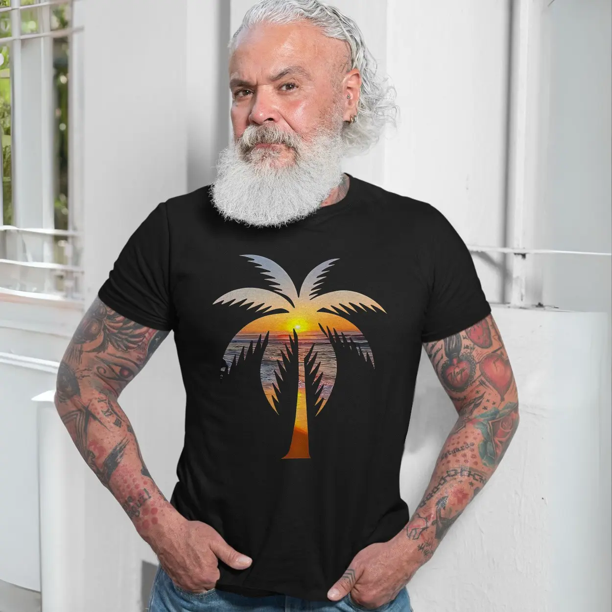 Vintage Beach Sunset Palm Tree Ocean T Shirt 7 1.jpg