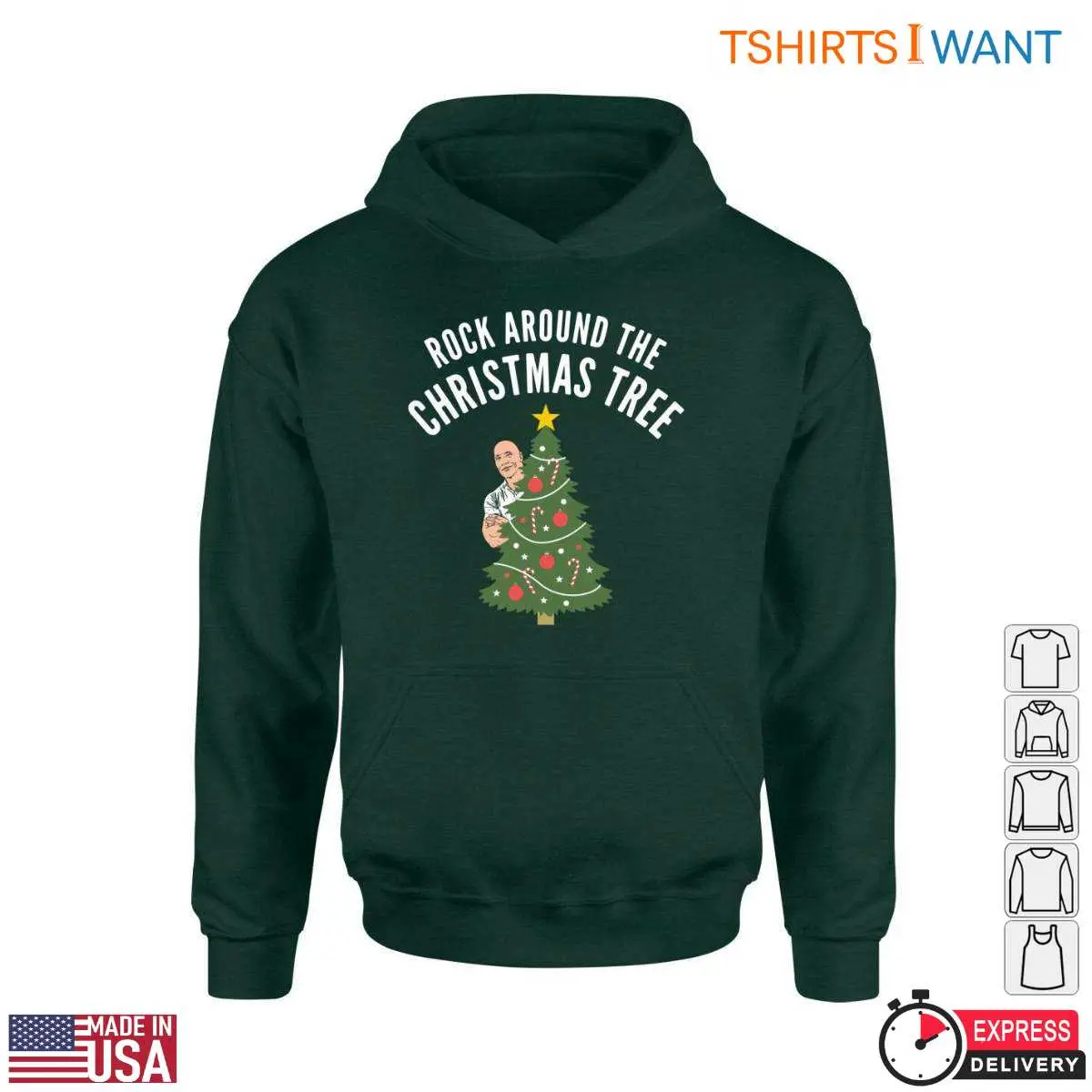 Vintage Christmas Tree T Shirt Rockin Santa Graphic 3 1.jpg