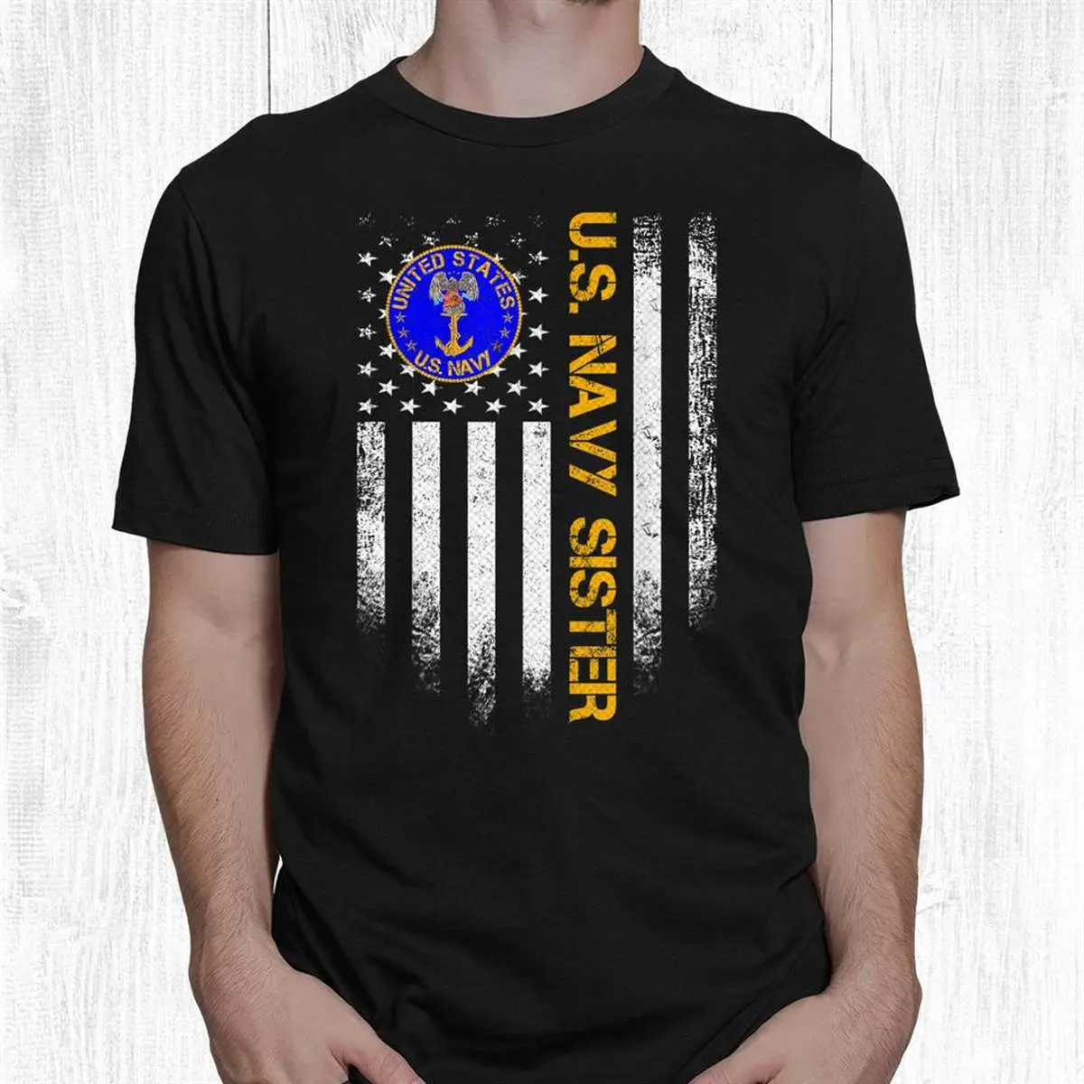 Vintage Flag Proud Navy Sister Shirt 8 Proud Navy Sister Shirt
