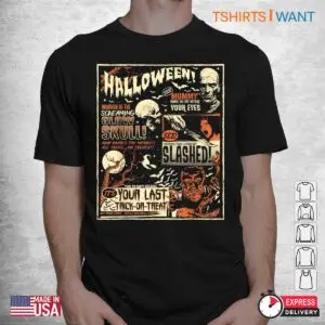 Vintage Halloween Movie Shirt: Vintage Horror Movie Poster Terror Old Time Halloween Tee 5 Vintage Halloween Movie Shirt Classic Horror Poster 2 1.jpg