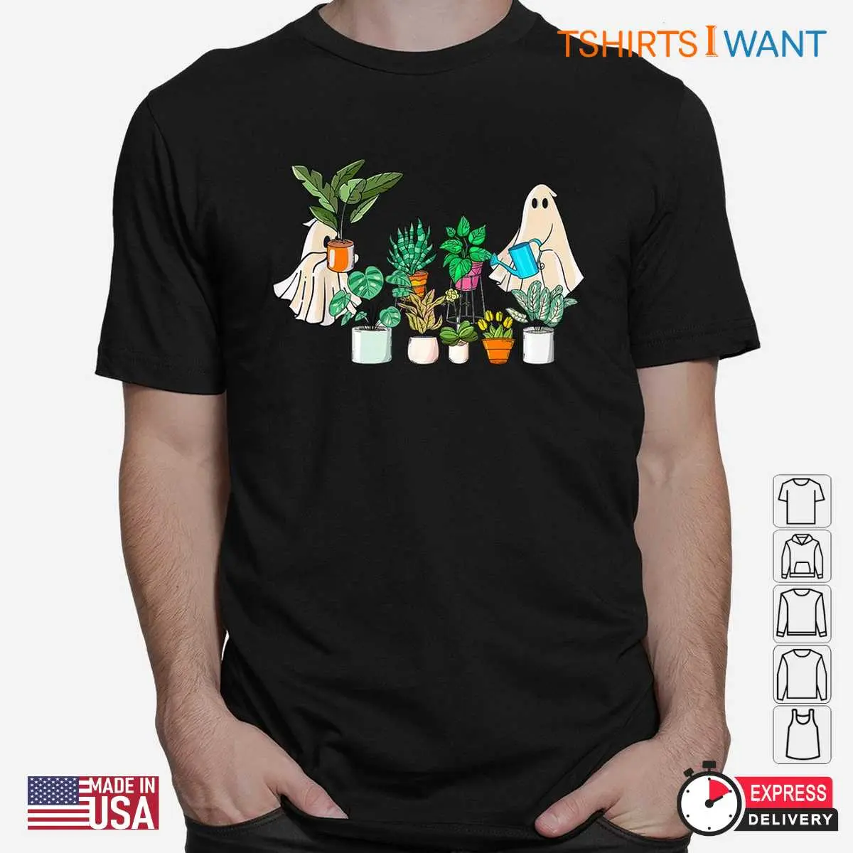 Vintage Halloween Shirts: Retro Lady Gardener Ghost Plant Halloween Costume 10 Vintage Halloween Shirts Retro Gardener Ghost 2