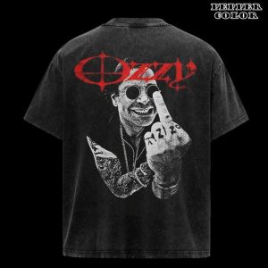 Vintage Ozzy Osbourne Middle Finger Graphic Rock T Shirt 1