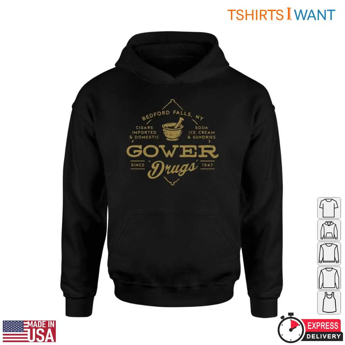 Vintage Pharmacy T-Shirt - Gower Drugs Since 1947 11 Vintage Pharmacy T-Shirt Detail View