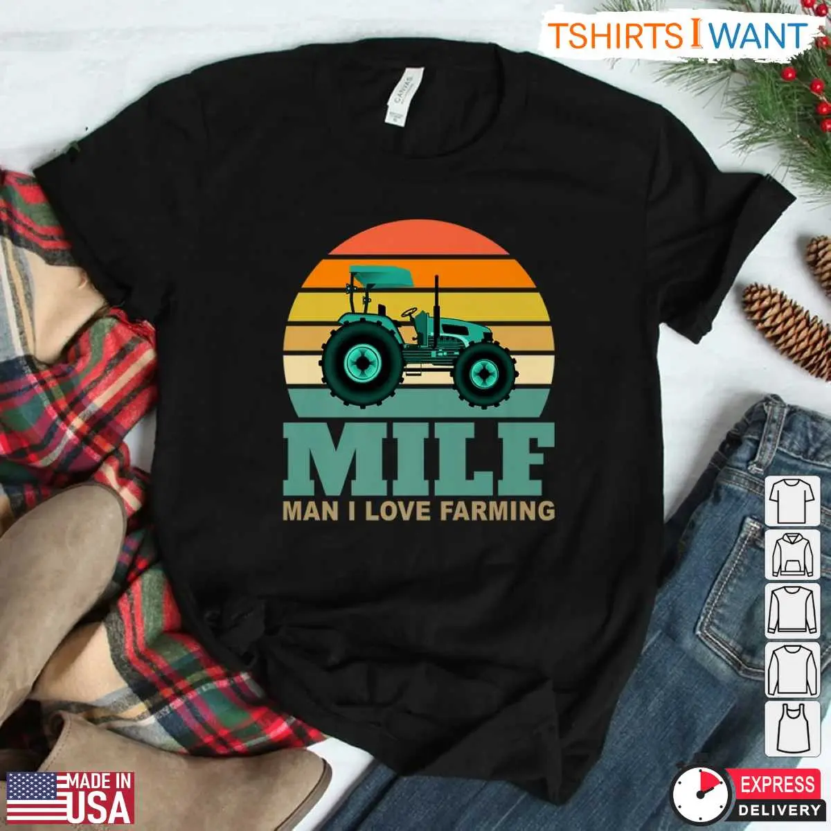 Vintage Retro Sunset Tractor MILF Man I Love Farming Shirt 2 1.jpg