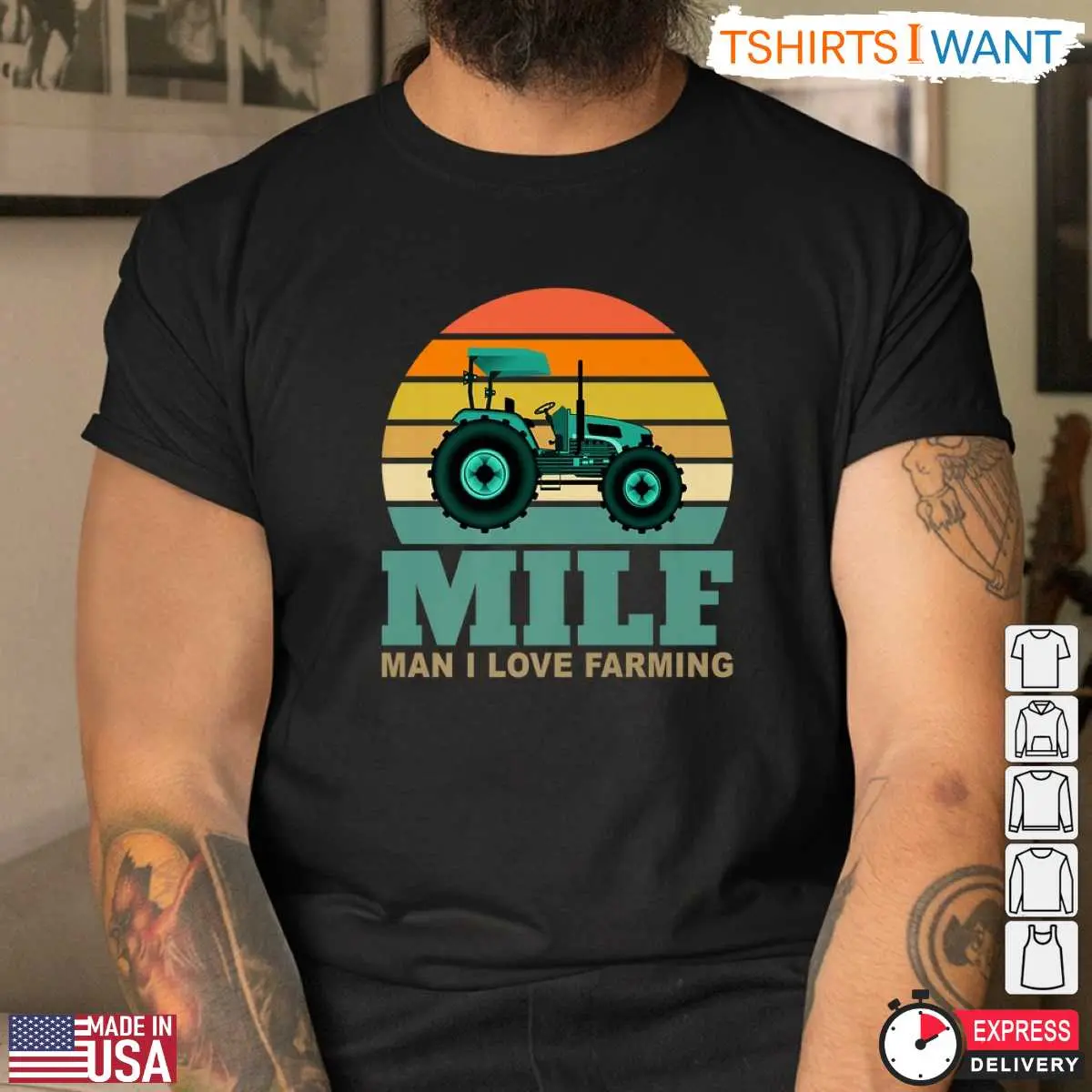 Vintage Retro Sunset Tractor MILF Man I Love Farming Shirt 3 1.jpg