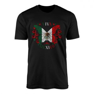 Viva Mexico Butterfly Flag Eagle Roses Heritage Pride T Shirt 1 1.jpg