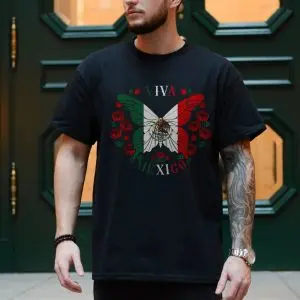 Viva Mexico Butterfly Flag Eagle Roses Heritage Pride T-Shirt 10 Viva Mexico Butterfly Flag Eagle Roses Heritage Pride T Shirt 4 1.jpg