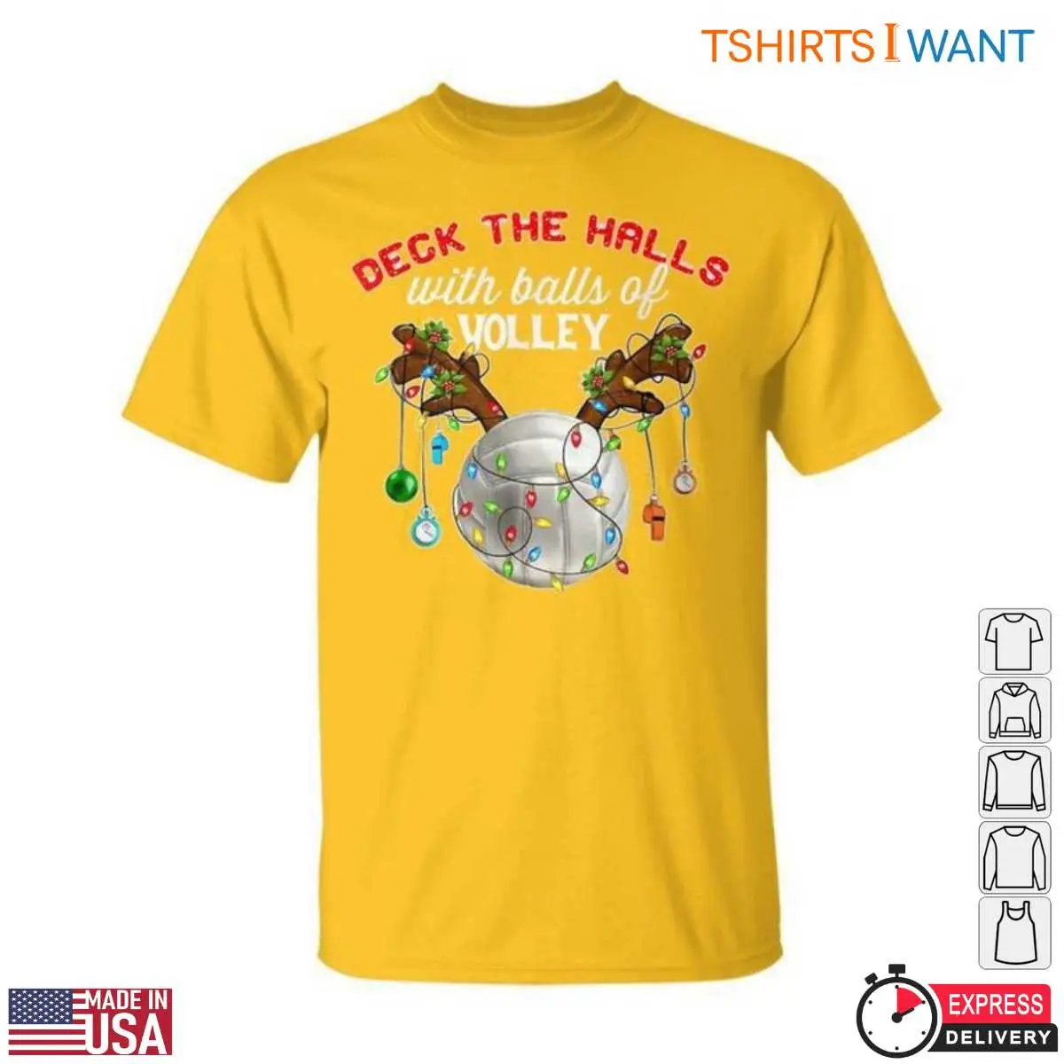Volleyball Christmas T Shirt Holiday Lights and Balls of Volley Fun 4 1.jpg